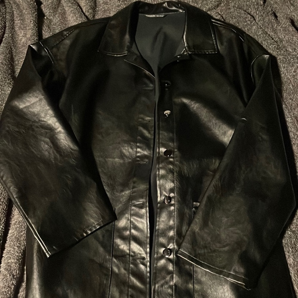 Black faux leather jacket